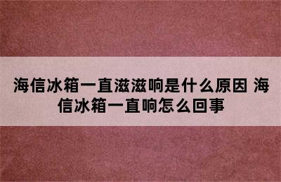 海信冰箱一直滋滋响是什么原因 海信冰箱一直响怎么回事